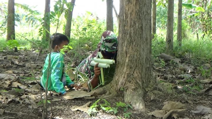 TMMD Tambakrejo Bojonegoro, Ciptakan Jiwa Juang Dengan Bermain Perang-Perangan